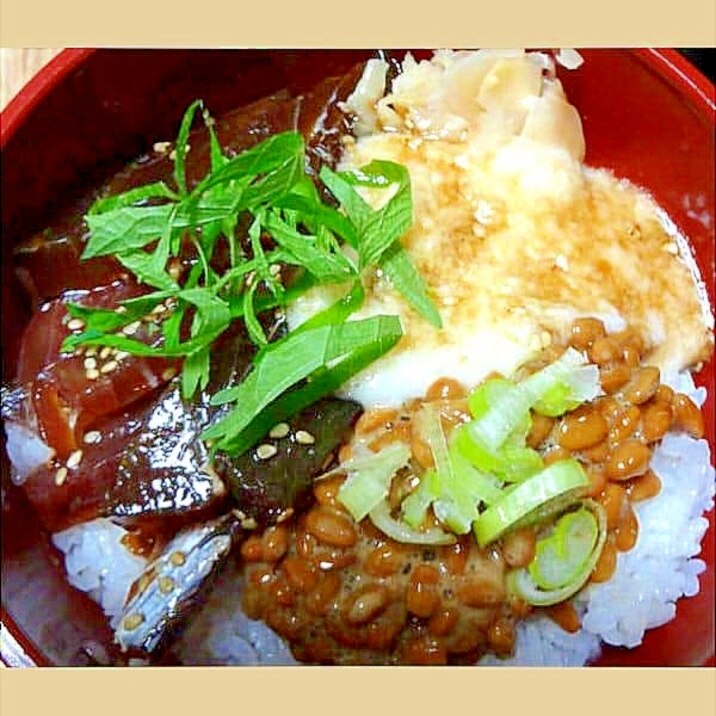 漬け鰹&納豆とろろ丼